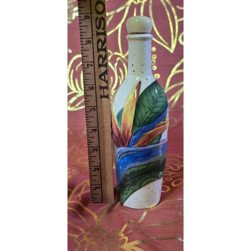 Island Plantations Oil/Vinegar Decanter Bird Of Paradis (With Stopper/Cork)